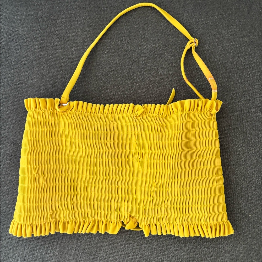 Vibrant Yellow Woven bikini top